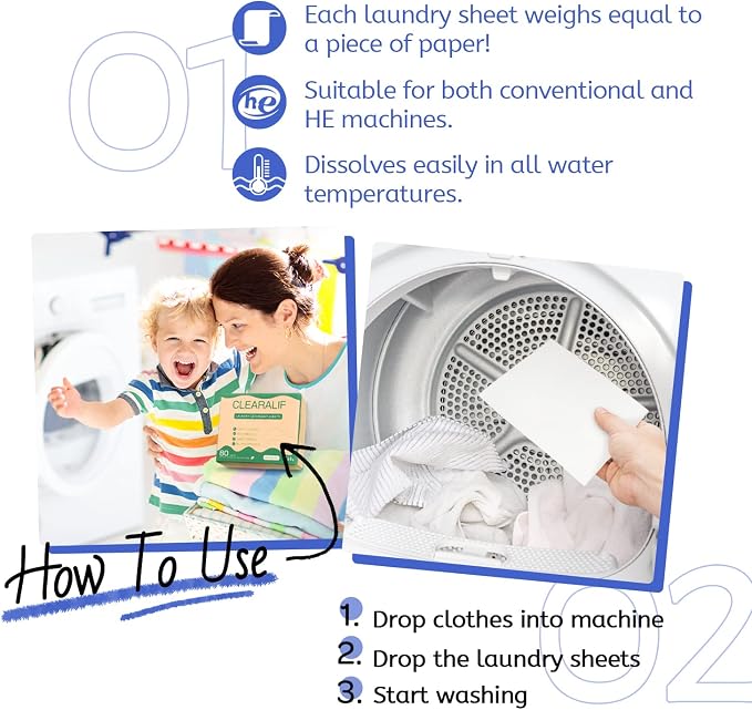 CLEARALIF Laundry Detergent Sheets Up to 160 Loads, Fresh Linen - Image 6