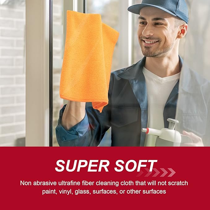 200 Pcs Microfiber Cleaning Cloth 16x16 Inch Microfiber Towels - Image 6