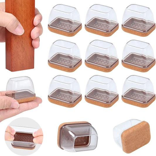 Ezprotekt 16 Pcs Rectangle Clear Silicone Chair Leg Floor Protectors by VisittheEzprotekt