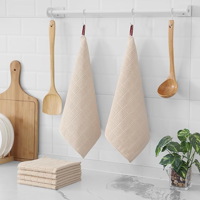 Homaxy 100% Cotton Terry Kitchen Dish Cloths, Ultra Soft and Absorbent Dish - Image 7