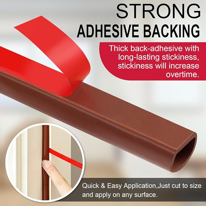 【New Upgrade】 Silicone Door Weather Stripping Door Seal Strip, 19.7 Feet - Image 6