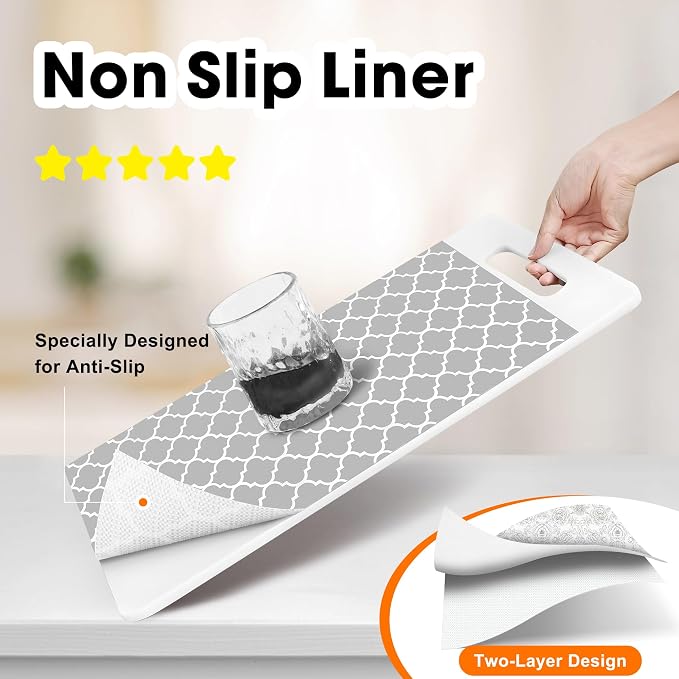 Shelf Liner for Kitchen Cabinets Non-Adhesive 12in X 10FT Cabinet Liners for - Image 2