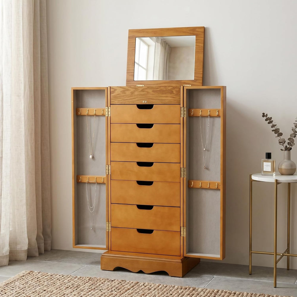 Hives & Honey Chelsea Standing Jewelry Armoire Cabinet, Jewelry Storage O...