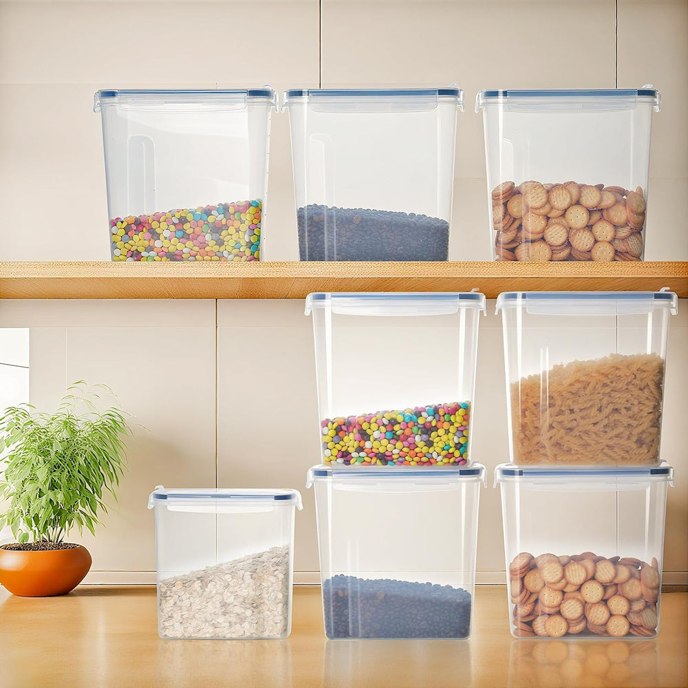 Airtight Food Containers, 4L Kitchen Storage Box, Pack of 4, Sealed Plastic F...
