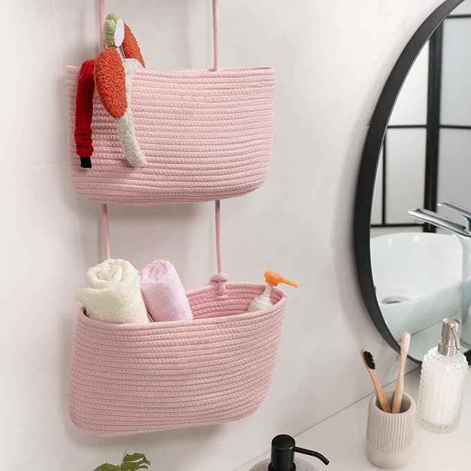 TeoKJ 3-Tier Wall hanging Storage Bags, Over the Door Organizer, Decorative - Image 9