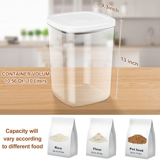 Airtight Rice Container 25 Lbs, Dry Food Holder - Image 2