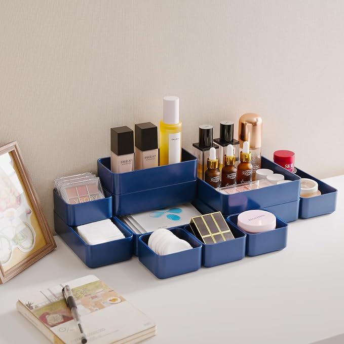 11-Piece Stackable Drawer Organizer Set, Stationery, Utensils in Bathroom - Image 5