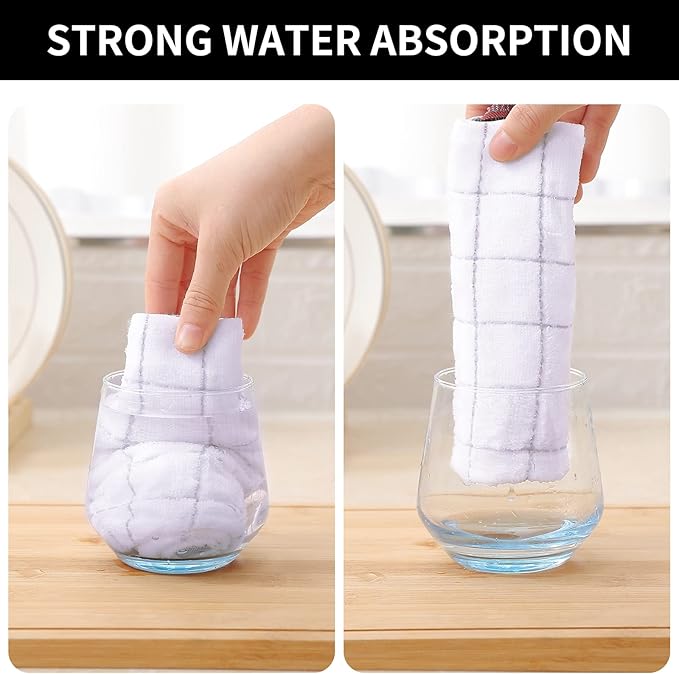 Homaxy 100% Cotton Terry Kitchen Dish Cloths, Ultra Soft and Absorbent Dish - Image 3