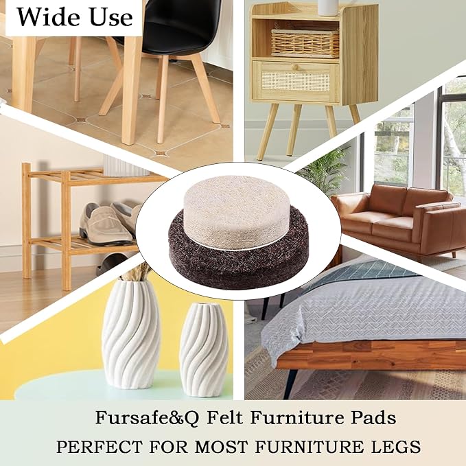 Fursafe&Q Felt Furniture Pads, Furniture Felt Pads - Image 2