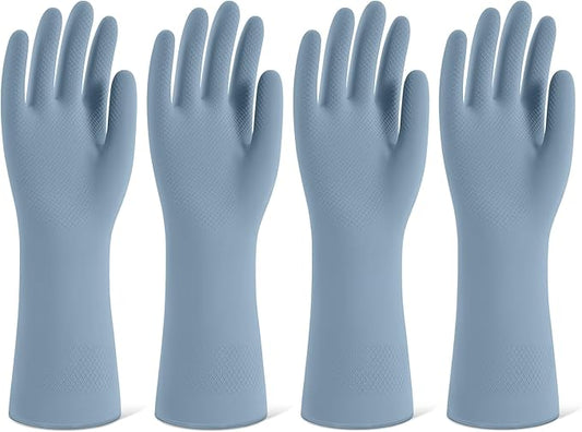Rubber Cleaning Gloves for Dishwashing, 4 Pairs Reusable Kitchen Gloves for by Unknown