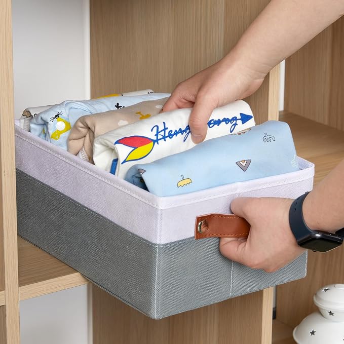 DULLEMELO Small Storage Basket for Organizing, Foldable Fabric Bins for Home - Image 5