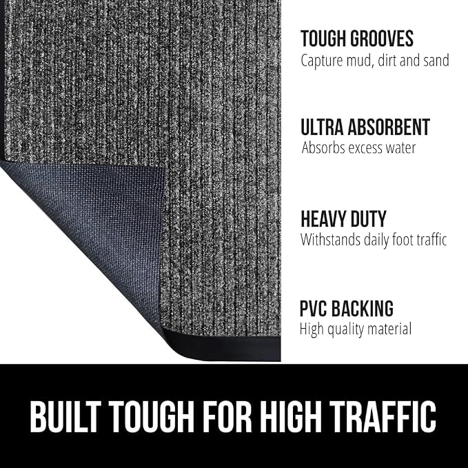 GORILLA GRIP Traffic Guard Door Mat, Heavy Duty Welcome Mats, Commercial Office - Image 2