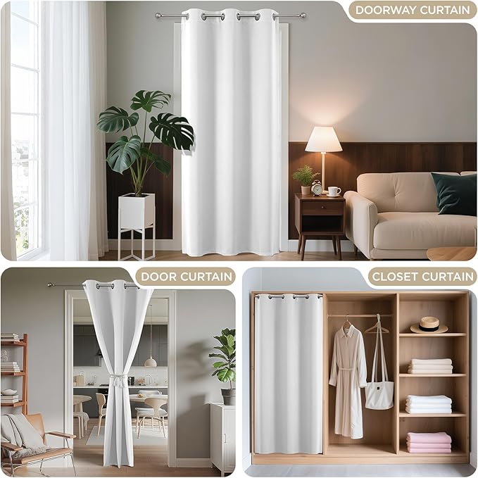 Joydeco Blackout Door Curtain for Doorway Privacy 78 Inches Long, Grommet - Image 4
