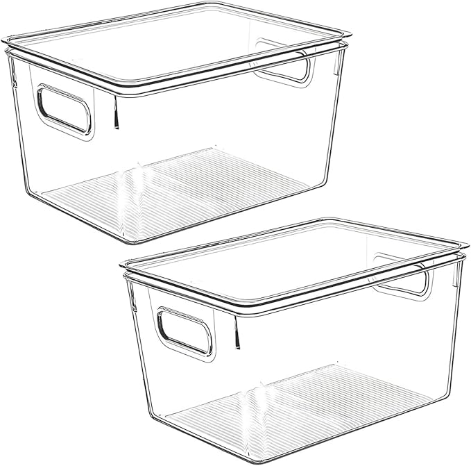 Clear Plastic Storage Bins by CONTROLKITCHEN