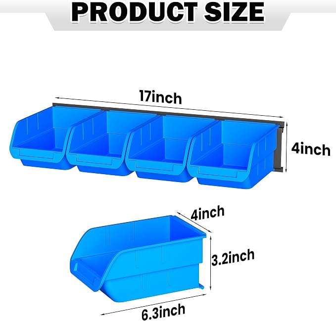 Ultrawall Wall Mounted Storage Bins, Plastic Hanging Storage Organizer Bins - Image 2