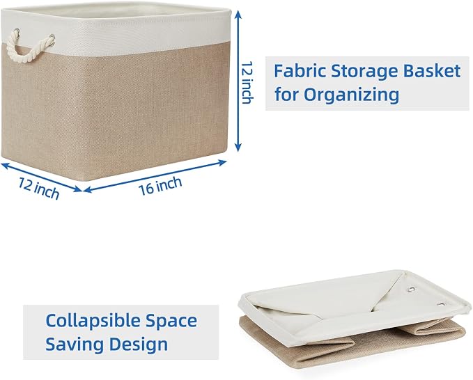 Temary Fabric Storage Baskets 2 Pack Decorative Storage Bins Basket - Image 7