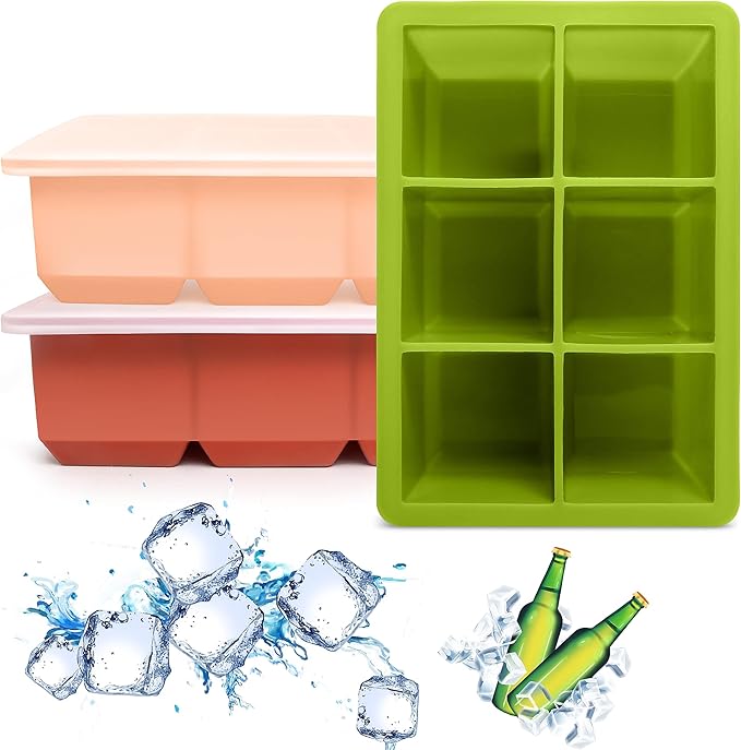Silicone Ice Cube Trays 3 Pack by Excnorm