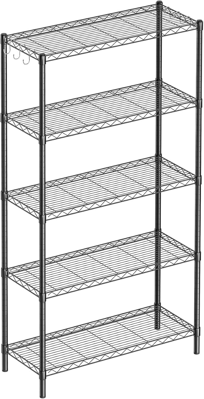 5-Shelf Adjustable Metal Shelf Wire Shelving Unit Storage Rack Display Shelf by GuanRiver