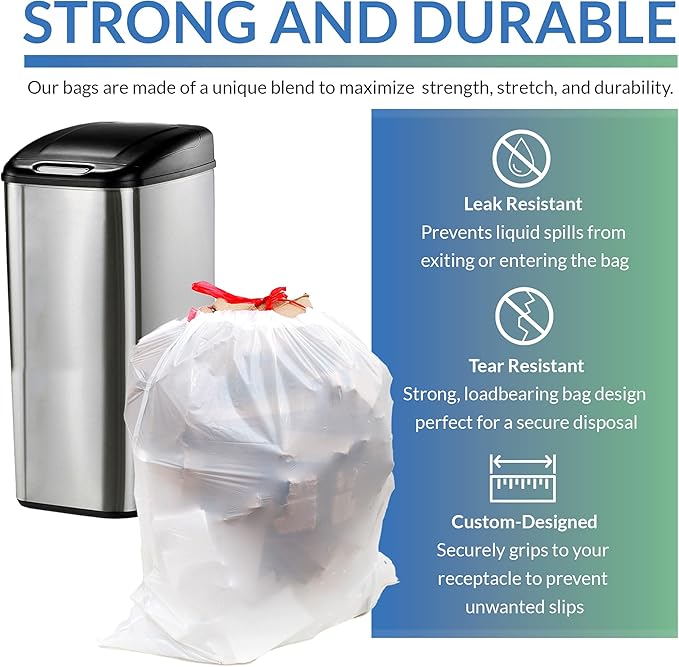 Reli. Tall Kitchen Drawstring Trash Bags 13 Gallon | 500 Count Bulk | Kitchen - Image 2