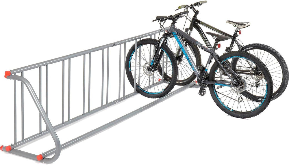 Global Industrial 111" L Single-Sided Grid Bike Rack, 9-Bike Capacity, Gray