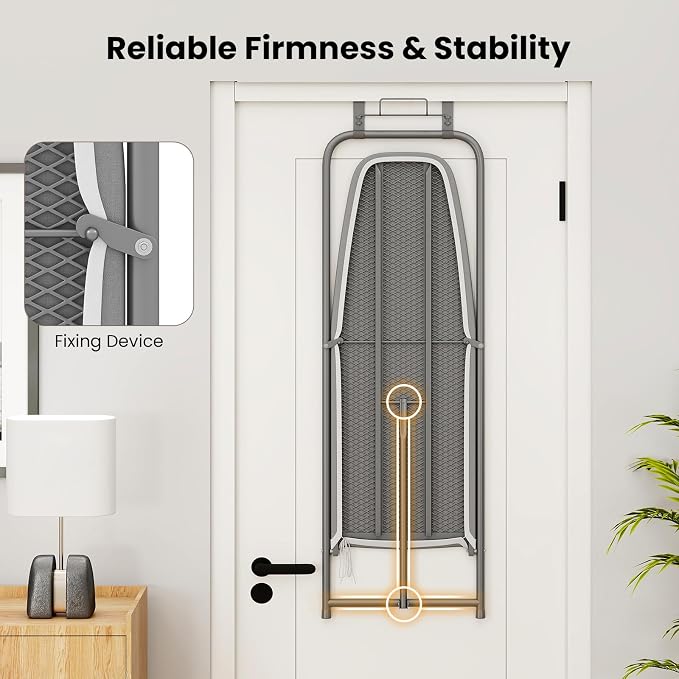COSTWAY Over The Door Ironing Board, Space-Saving Metal Hanging Ironing Board - Image 6
