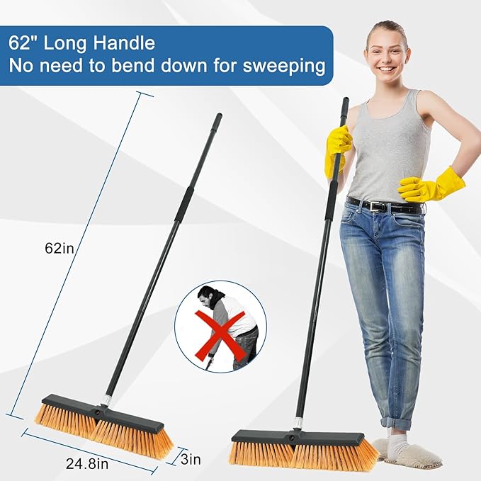 PBHEPJ 24 Inchs Push Broom Outdoor Heavy Duty, Shop Broom - Image 4