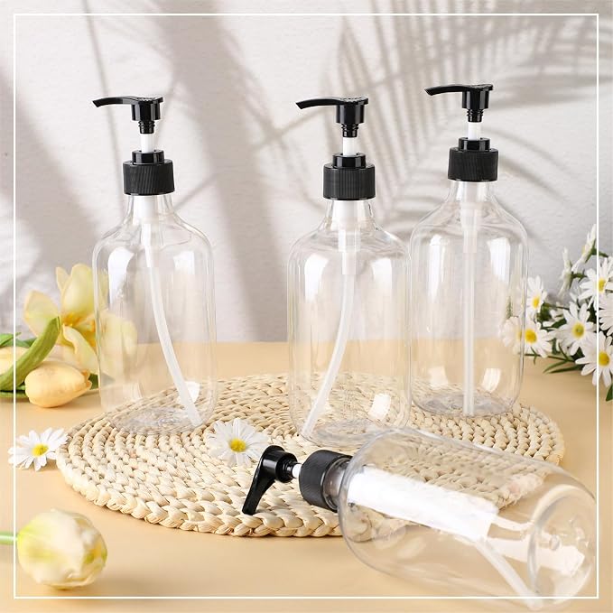 Tessco for you 12 Pack Clear Soap Dispenser Empty Plastic Pump Bottles - Image 5