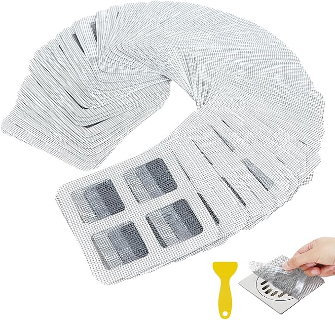 80PCS 4"x4" Disposable Hair Drain Stickers, Anti-Blocking Filter Screen by Kucucyle
