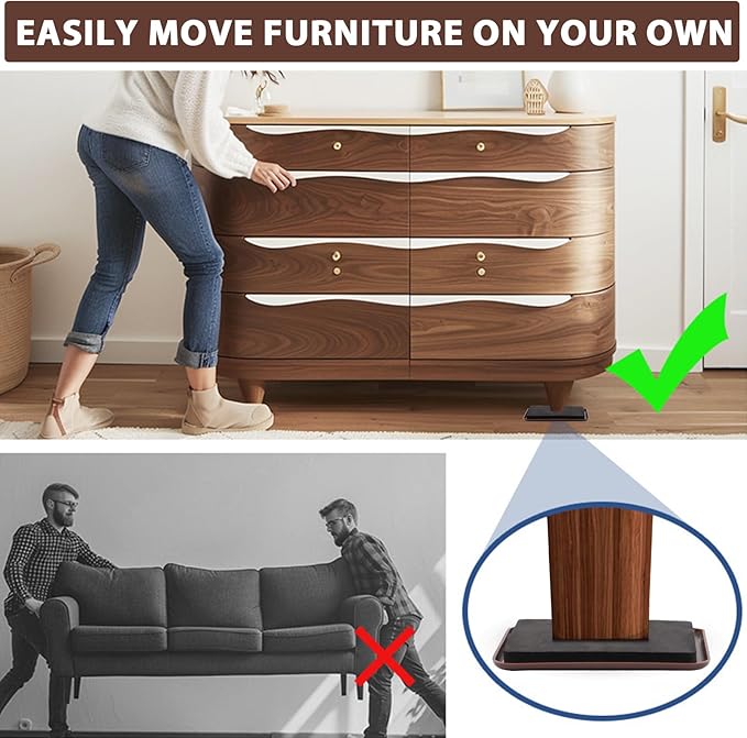 new space 8 Pack Furniture Sliders, 4.7 Inch Sliders - Image 5