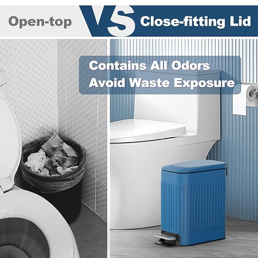 TrashAid Slim Bathroom Trash Can - Image 5