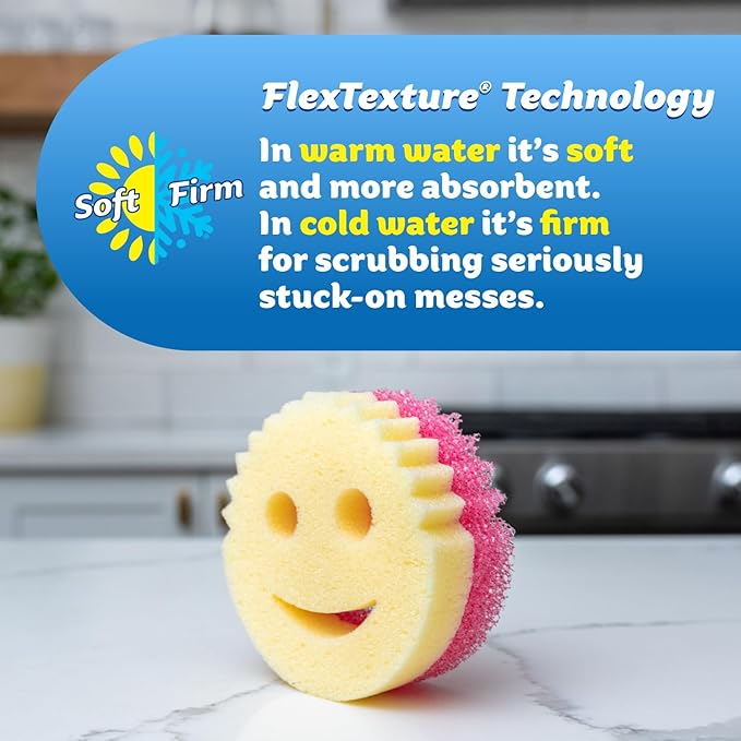 Scrub Daddy 6 Scrub Mommy Kitchen Sponges & 1 Daddy Caddy Sponge Holder - Image 3