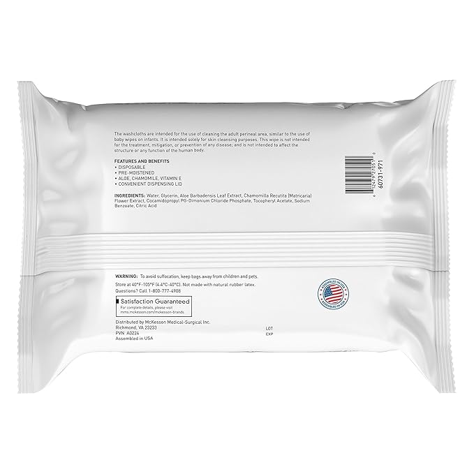 McKesson Washcloth Wipes for Adults, Unscented Disposable Wash Cloths for Body - Image 7
