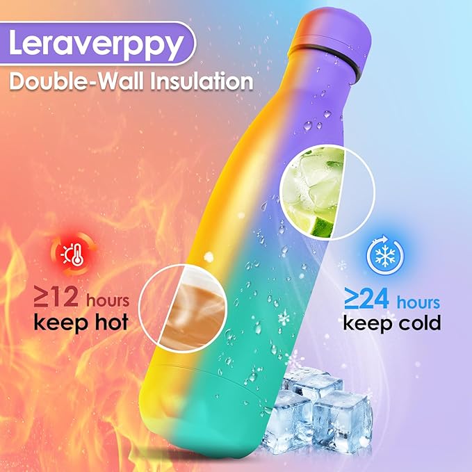 17oz Cola-Bottle Shaped Stainless Steel Leak-proof Water Bottle, Double Wall - Image 3