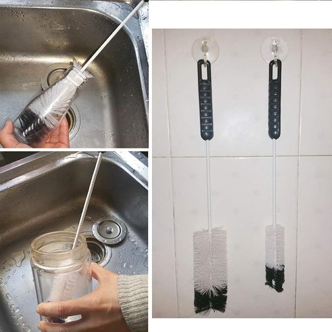 NewFerU Wire Bottle Cleaning Brush Set Small Large Thin Long Handle, Utility - Image 6