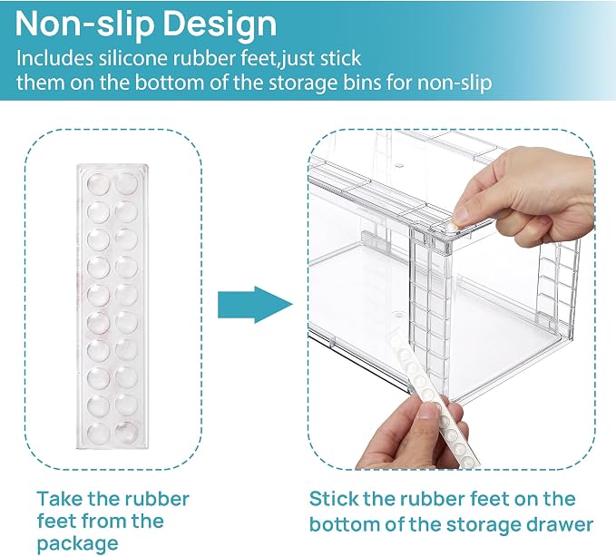 Vtopmart 4Pack Large Stackable Kitchen Pantry Storage Drawers, Acrylic Drawer - Image 7