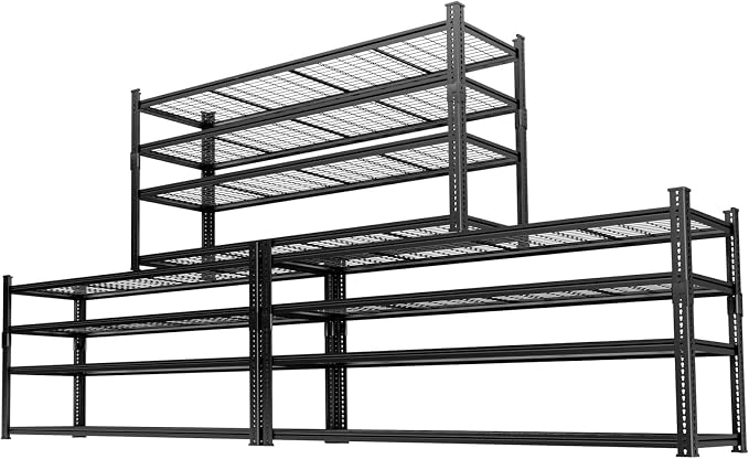 Storage Shelves Heavy Duty 3 PCS, 4-tier Adjustable Metal Industrial Utility by ROOMTEC