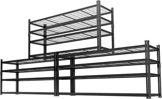 Storage Shelves Heavy Duty 3 PCS, 4-tier Adjustable Metal Industrial Utility by ROOMTEC