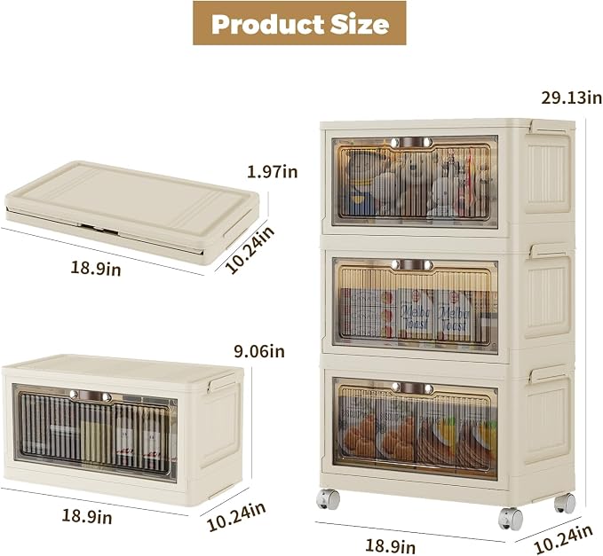 3 Tier - 34QT Storage Bins