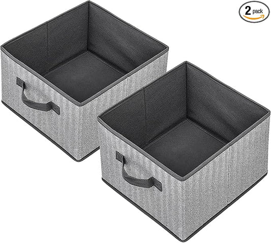 Storage Baskets, 11-Inch Woven Fabric Bins, Storage Cubes by EITMOW