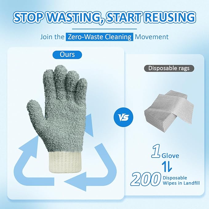 MIG4U Microfiber Dusting Gloves House Cleaning Glove - Image 7