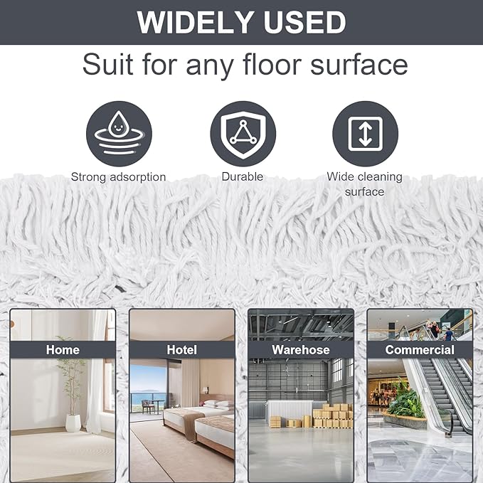 24" Commercial Dust Mop for Floor Cleaning, Heavy Duty Floor Duster Sweeper - Image 4