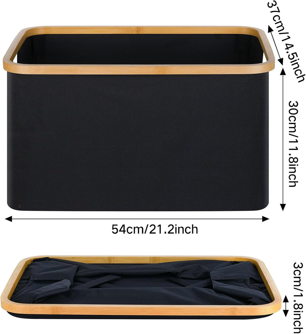 efluky Storage Baskets for Organizing, Fabric Storage Bins with Bamboo Handle...
