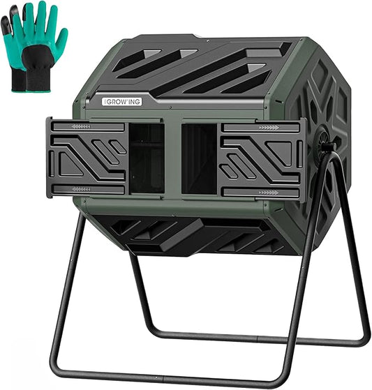 THEGROW'ING Updated 43 Gallon Compost Bin Outdoor, Fast Assemble Tumbling by THEGROWING