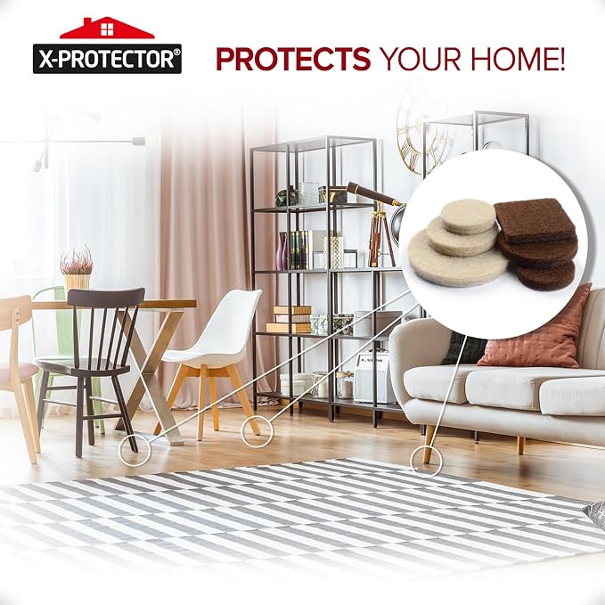 235 pcs Felt Furniture Pads Brown & Beige X-Protector! Huge Quantity of - Image 6
