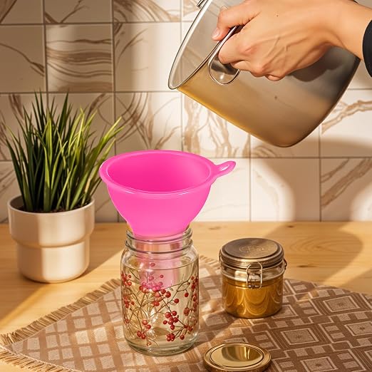 4 Pcs Funnels for Kitchen Use Filling Bottles Silicone Funnel Wide Mouth Funnel - Image 4