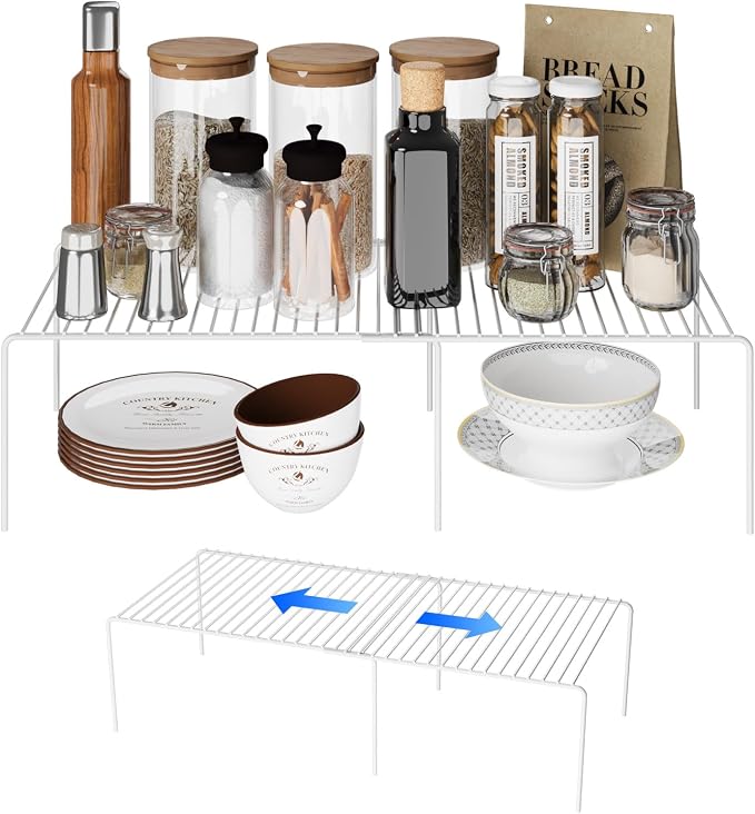 Expandable Storage Shelf, Pantry Organizers and Storage, Adjustable Rustproof by DPZM