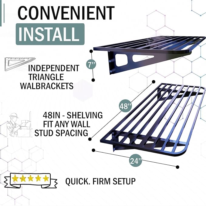 2-Pack 2x4ft Garage Wall Shelving, 2 Shelf Total 8 ft Garage Wall Storage - Image 5