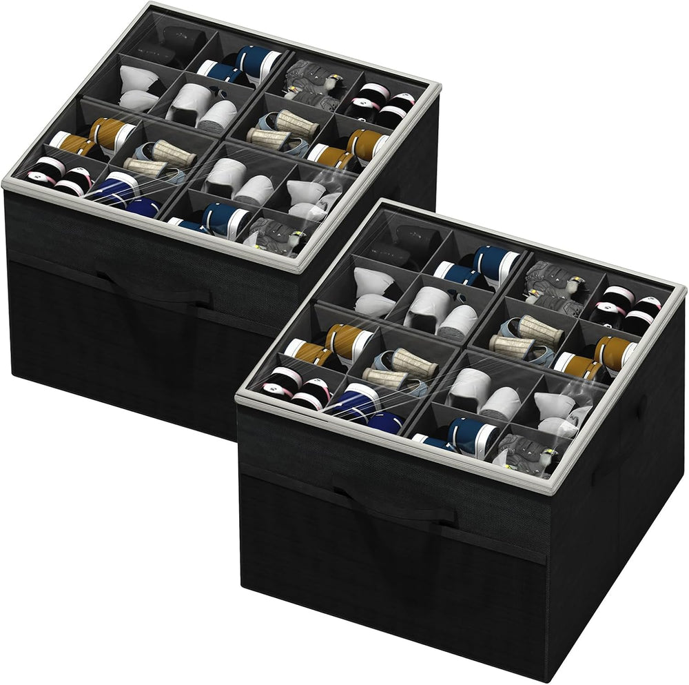 Aokeyee Shoe Organizer for Closet,2 Pack Foldable Shoe Storage Organizer Box ...