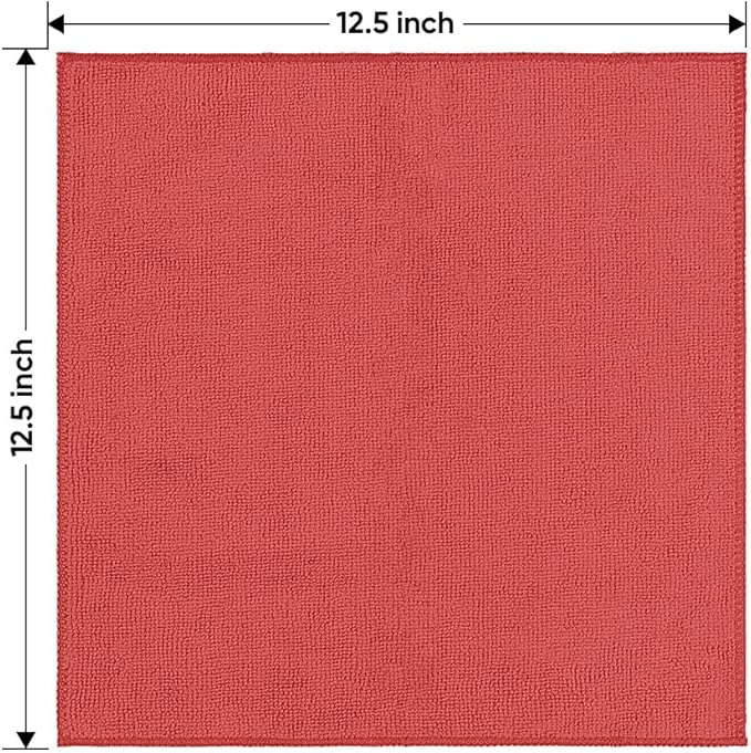 HOMEXCEL Red Microfiber Cleaning Cloth 50 Pack, 12.5 x 12.5 inch Microfiber - Image 7