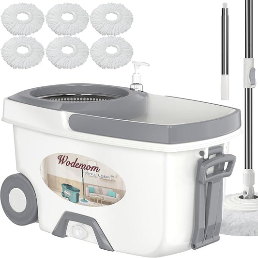 Mop and Bucket with Wringer Set, Spin Mop and Bucket System, Mops by Wodemom